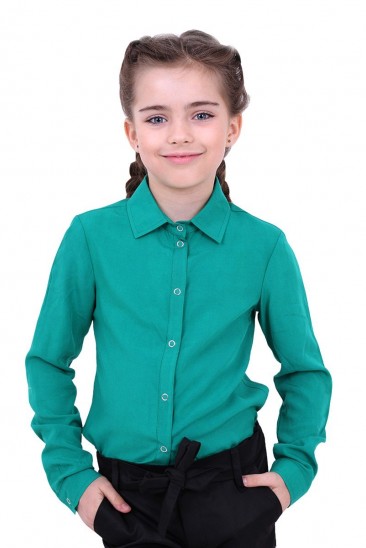 Яркая блузка для девочки в классическом стиле
