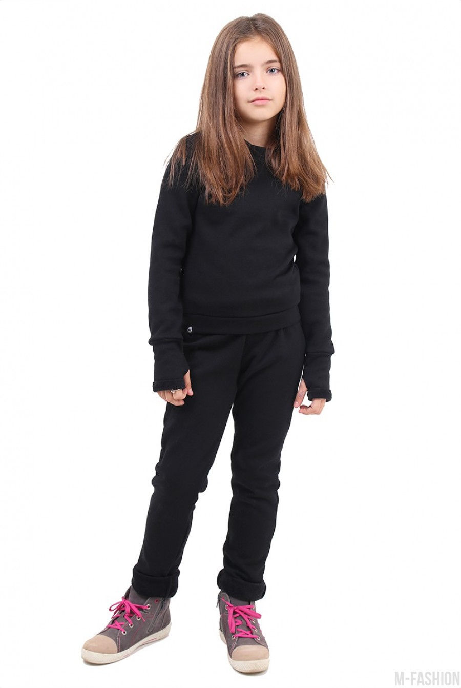 Утеплентеленные спортивные штаны на девочку - Фото 1