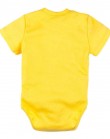 Желтое хлопковое боди с короткими рукавами и принтом