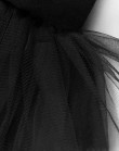 Черное хлопковое боди с короткими рукавами, принтом и фатиновой юбкой