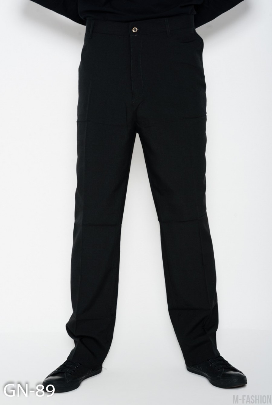 Черные прямые брюки со стрелками - Фото 1