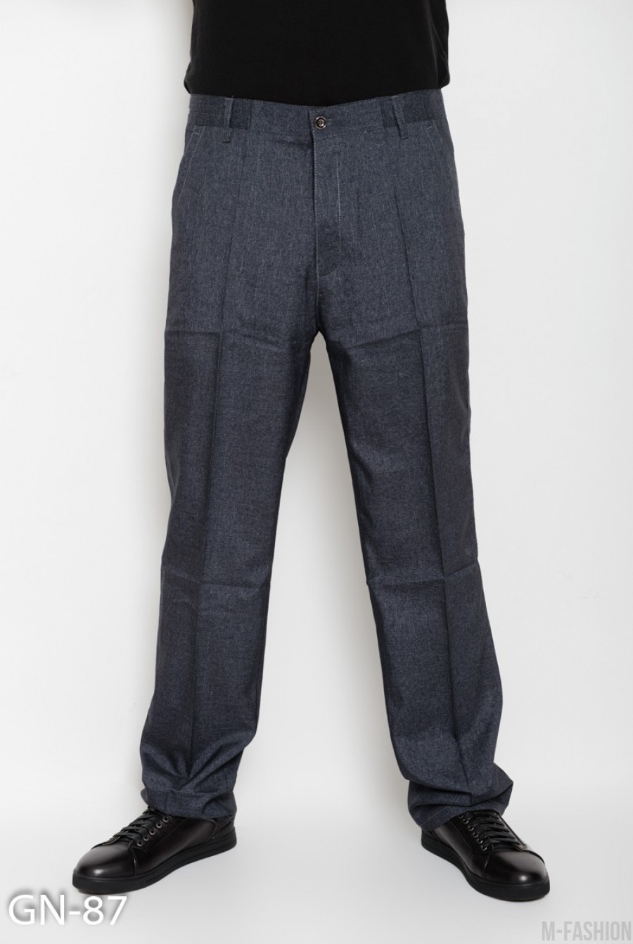 Темно-серые тонкие классические брюки со стрелками - Фото 1