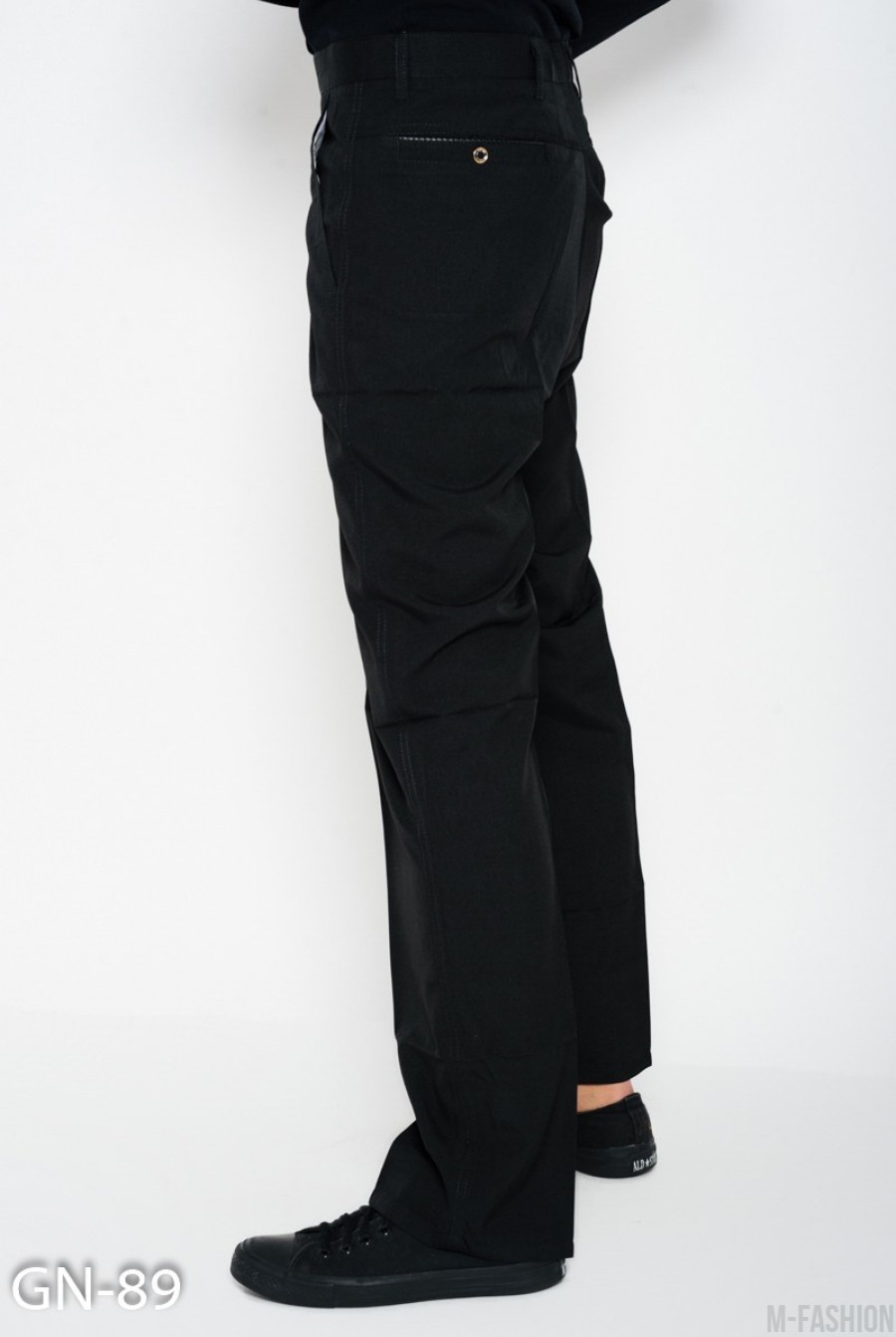 Черные прямые брюки со стрелками- Фото 2