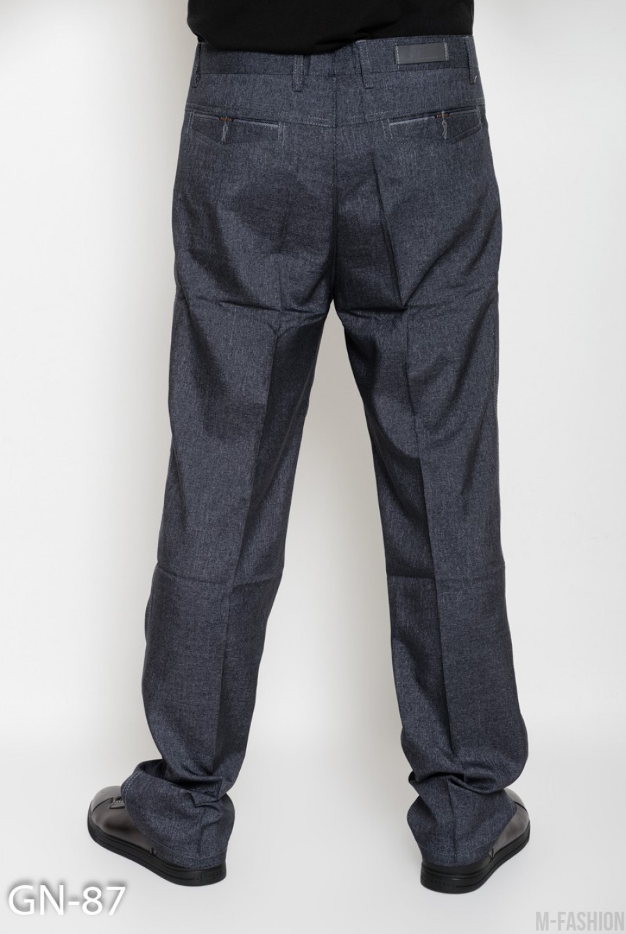Темно-серые тонкие классические брюки со стрелками- Фото 3