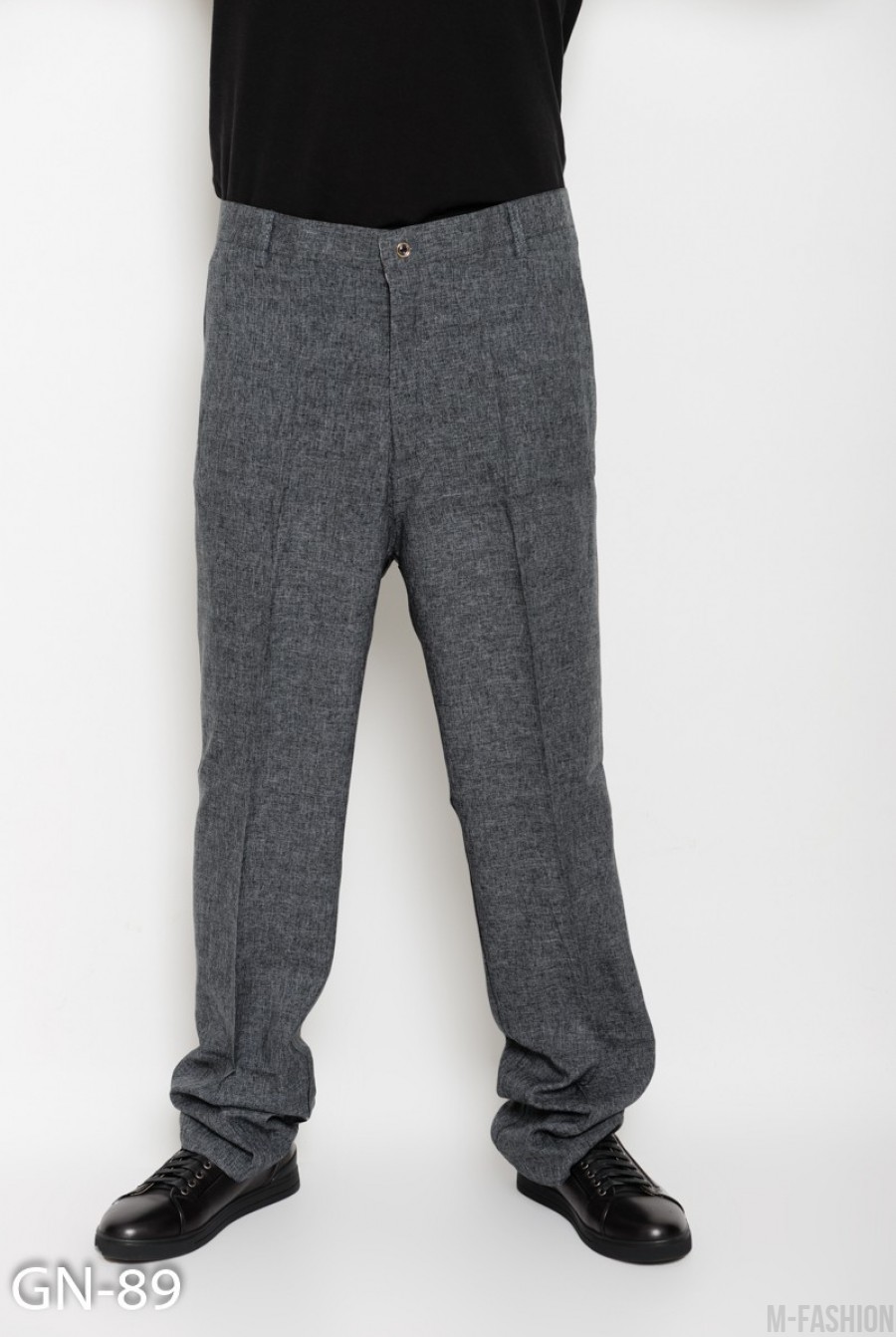 Темно-серые прямые брюки со стрелками - Фото 1