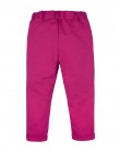 Розовые брюки из футера с бантом на резинке и подворотами