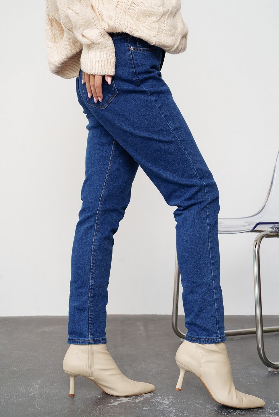 Синие свободные джинсы Момы- Фото 2