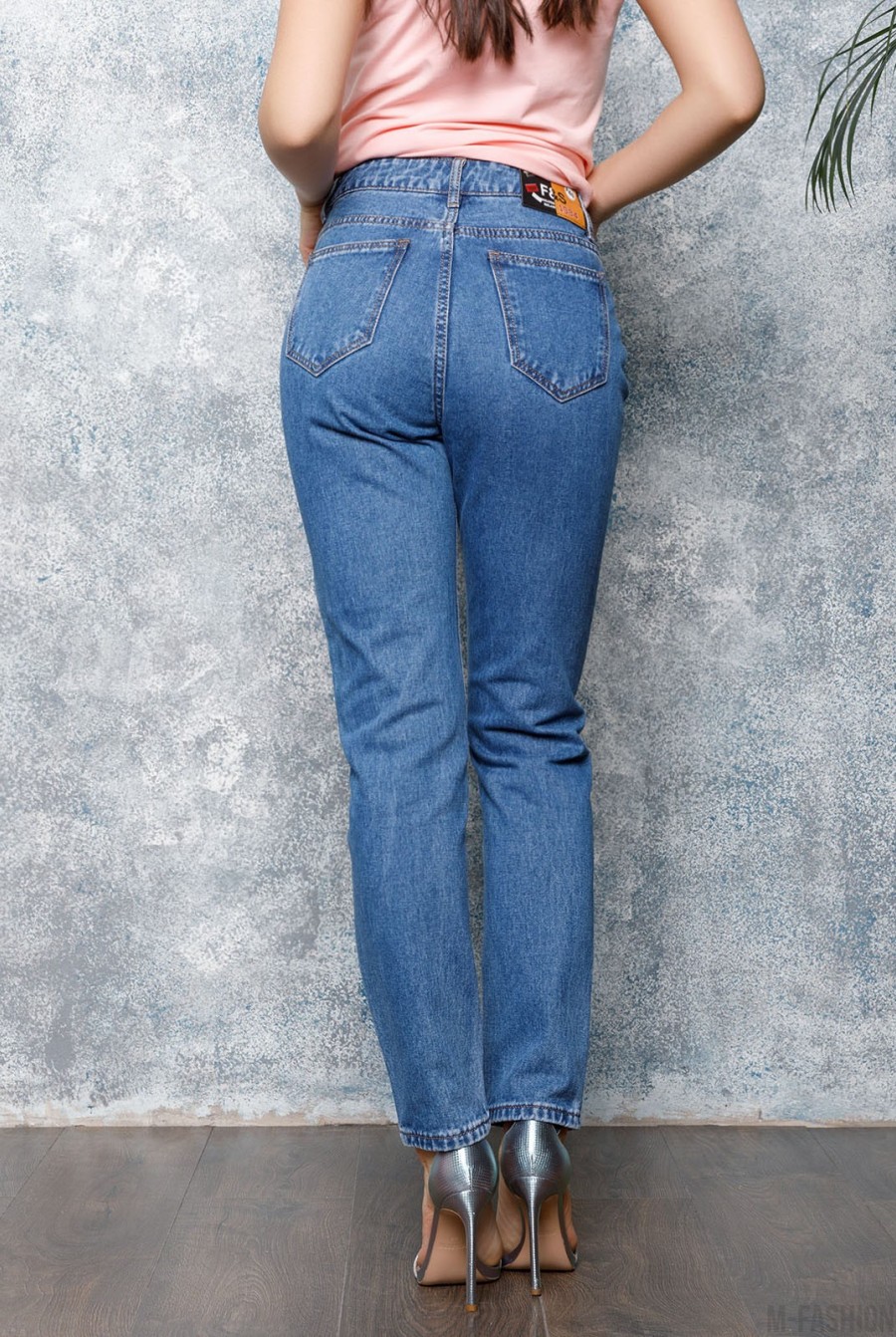 Синие джинсы прямого кроя- Фото 3