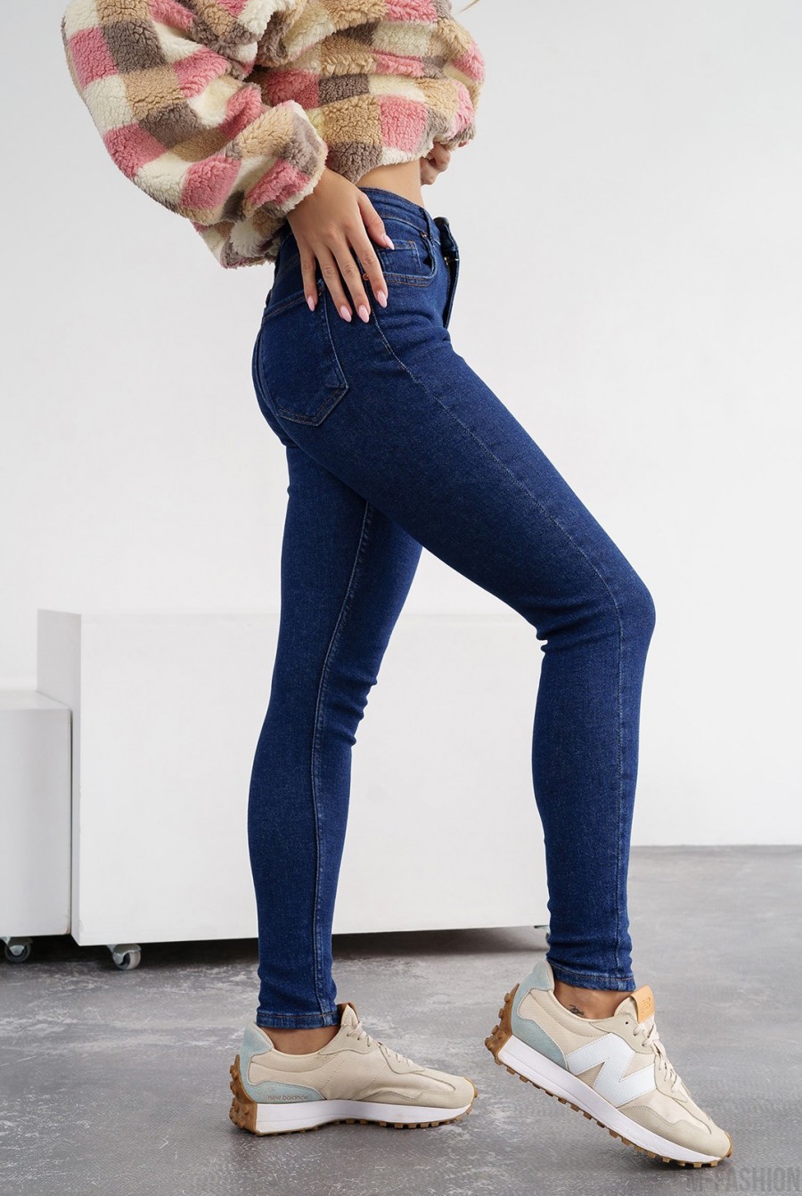 Синие облегающие джинсы скинни- Фото 2