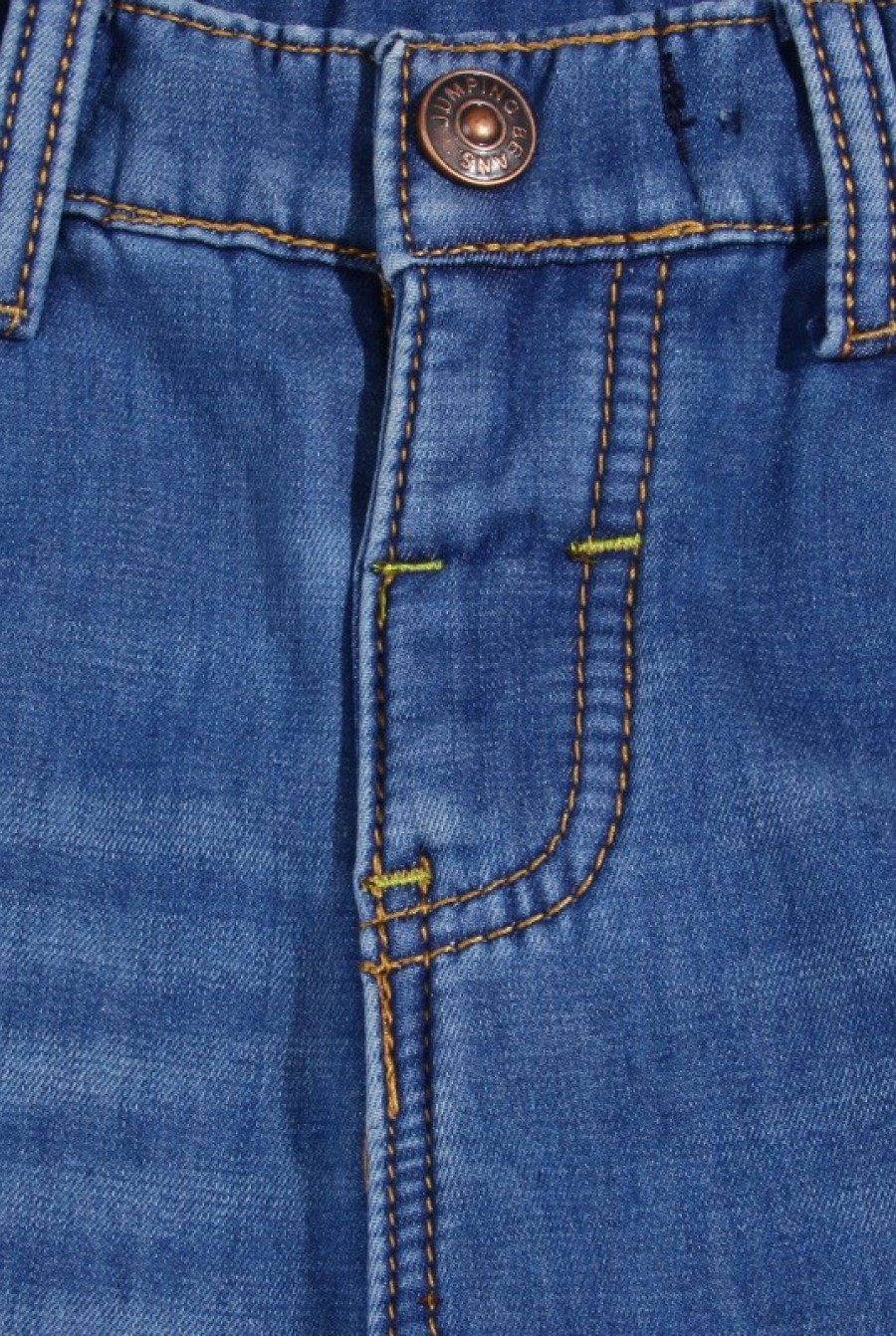 Синие утепленные джинсы на флисе с потертостями- Фото 2