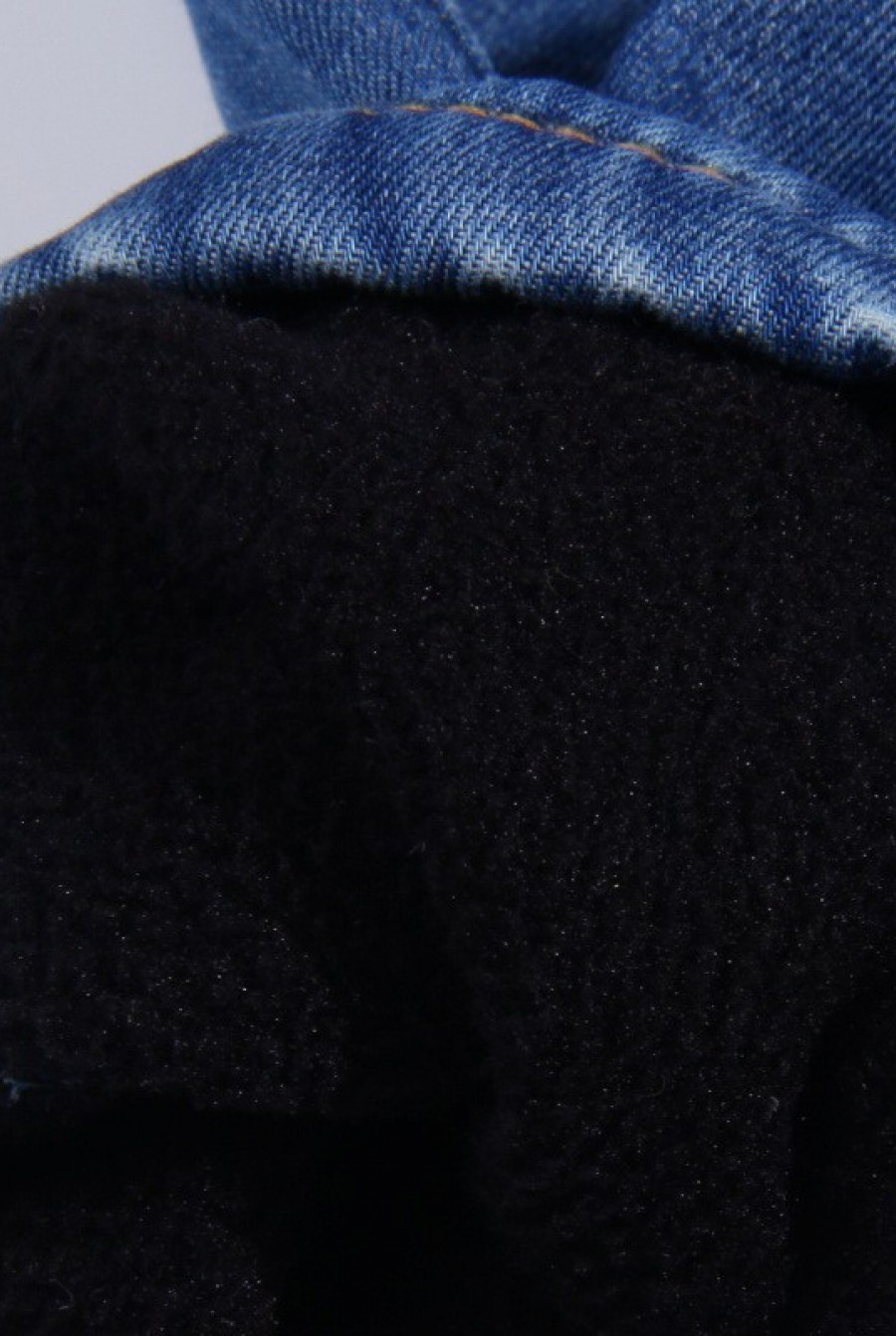 Синие утепленные джинсы на флисе с потертостями- Фото 3