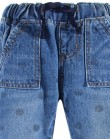 Синие джинсы-стрейч на резинке с карманами