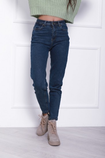 Синие традиционные джинсы модели Мом