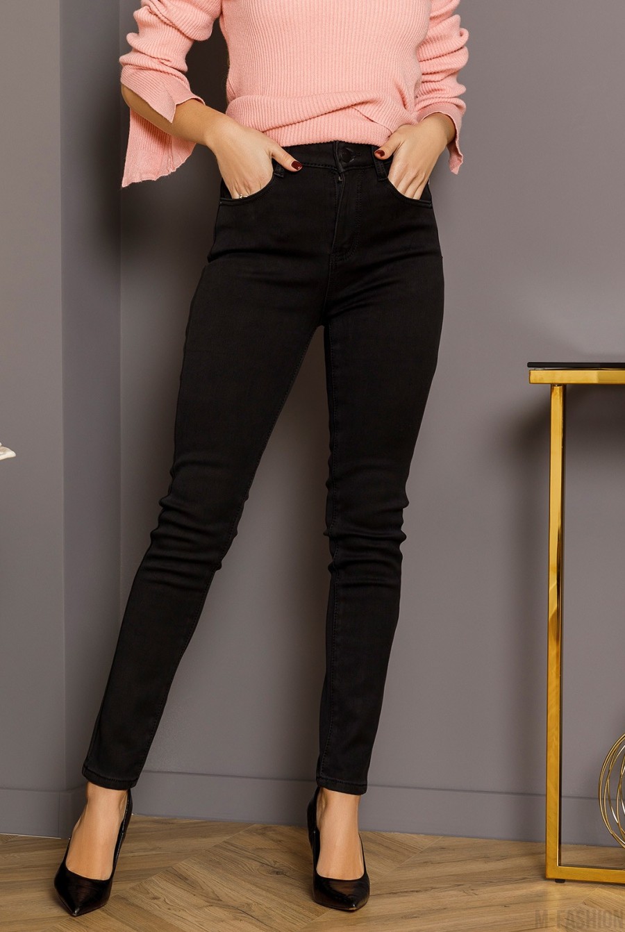 Черные джинсы супер скинни - Фото 1