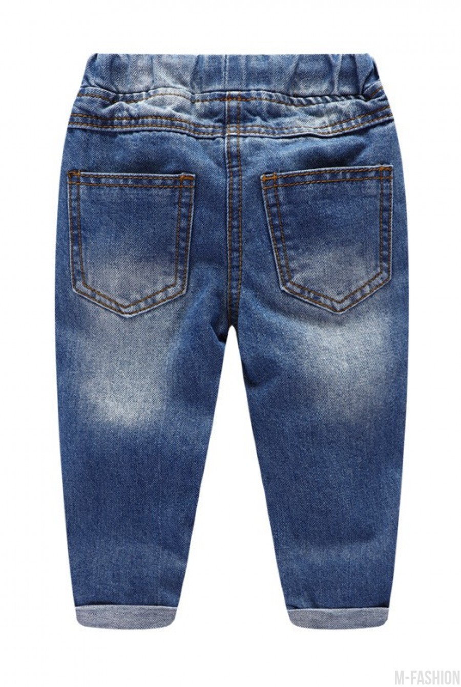 Модные джинсы "бойфренда" с заплатками и потертостями- Фото 3