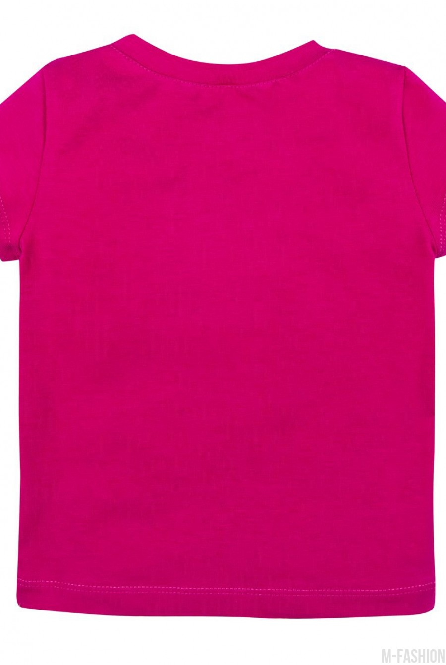 Хлопковая футболка розового цвета с принтом- Фото 2