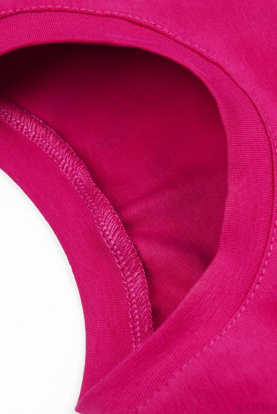 Хлопковая футболка розового цвета с принтом- Фото 3