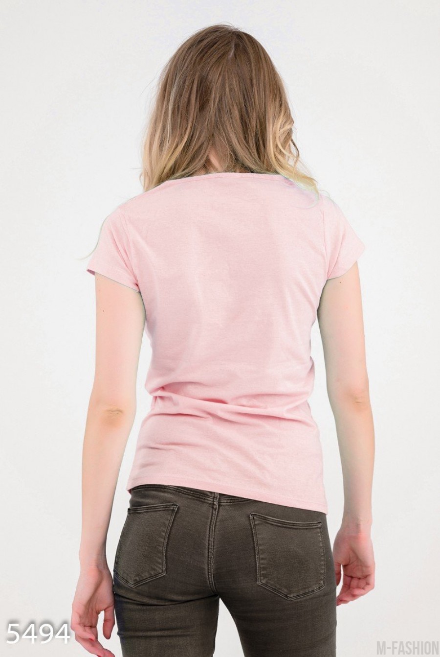Розовая футболка с Рок-Винни Пухом- Фото 3