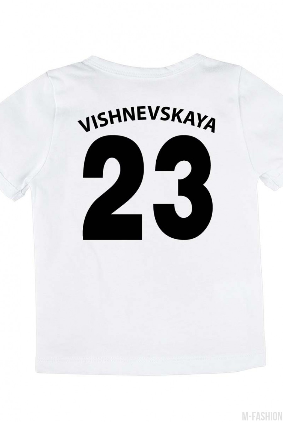 Хлопковая футболка с принтом и возможностью индивидуальной печати фамилии и номера- Фото 3