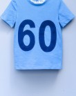 Футболка котоновая детская голубого цвета с темно-синими цифрами