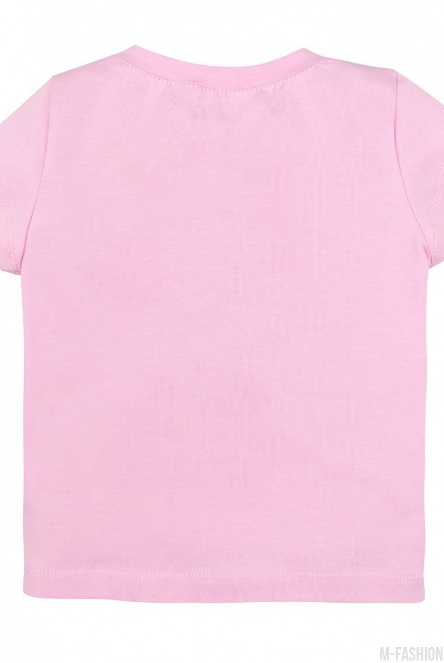 Хлопковая розовая футболка с возможностью изменения цифры (1-4) на принте- Фото 6