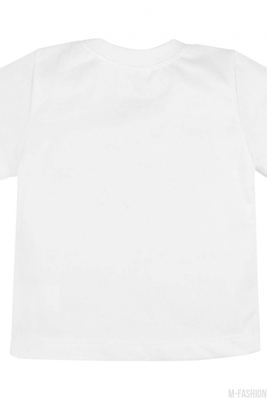 Белая хлопковая футболка с возможностью индивидуальной печати имени и цифры (1 или 2) на принте- Фото 4