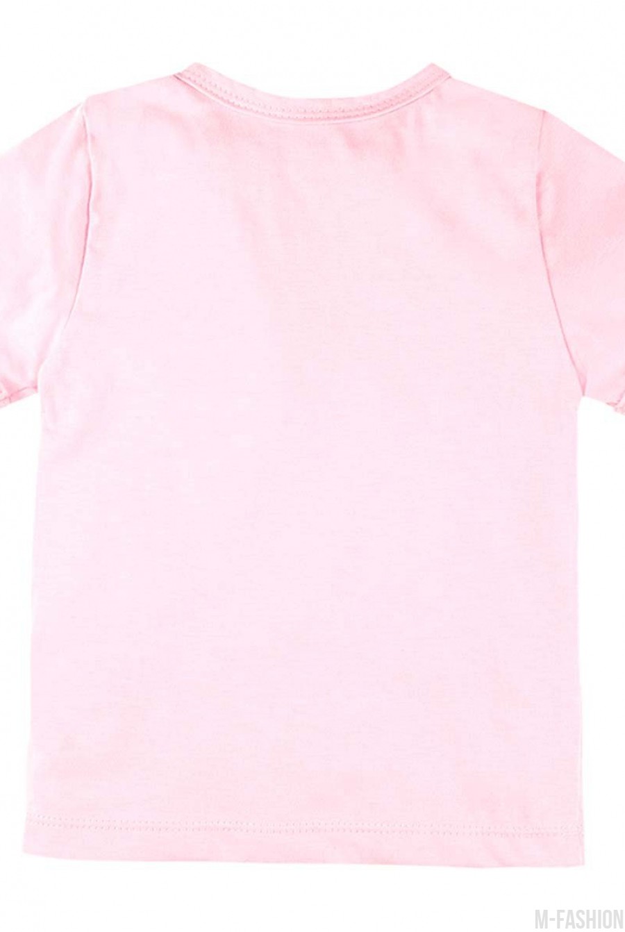 Розовая трикотажная футболка с возможностью индивидуальной печати имени на принте- Фото 2