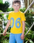Футболка котоновая детская желтого цвета с синими цифрами