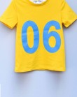 Футболка котоновая детская желтого цвета с синими цифрами