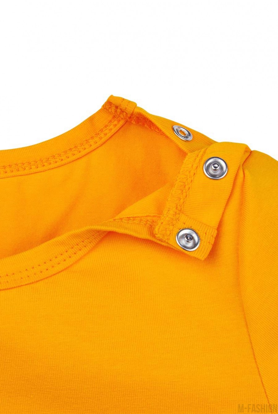 Оранжевая трикотажная футболка с возможностью индивидуальной печати фамилии и номера на принте- Фото 3