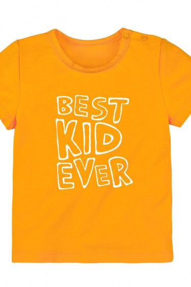 Оранжевая трикотажная футболка с принтом