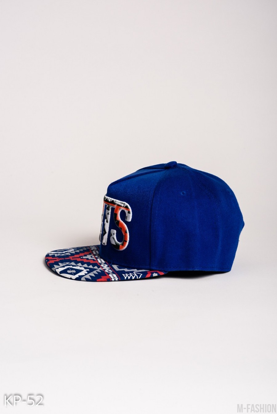Ярко-синяя кепка NETS с орнаментом- Фото 2