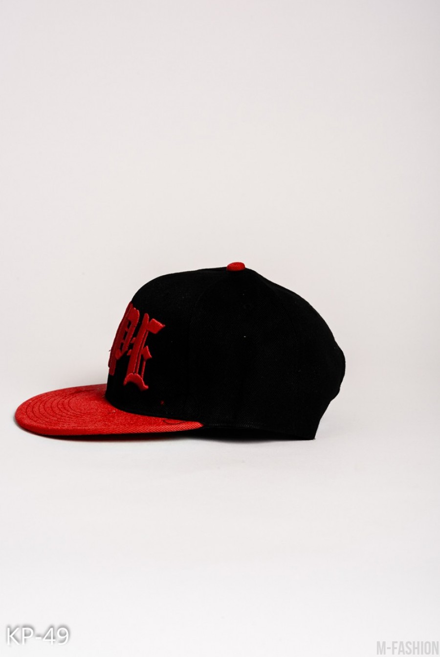 Черная с красным кепка с вышивкой DOPE- Фото 2