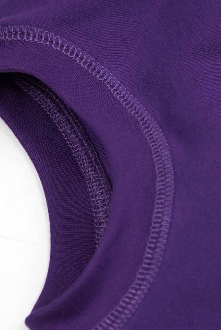 Хлопковая фиолетовая кофта с принтом- Фото 4