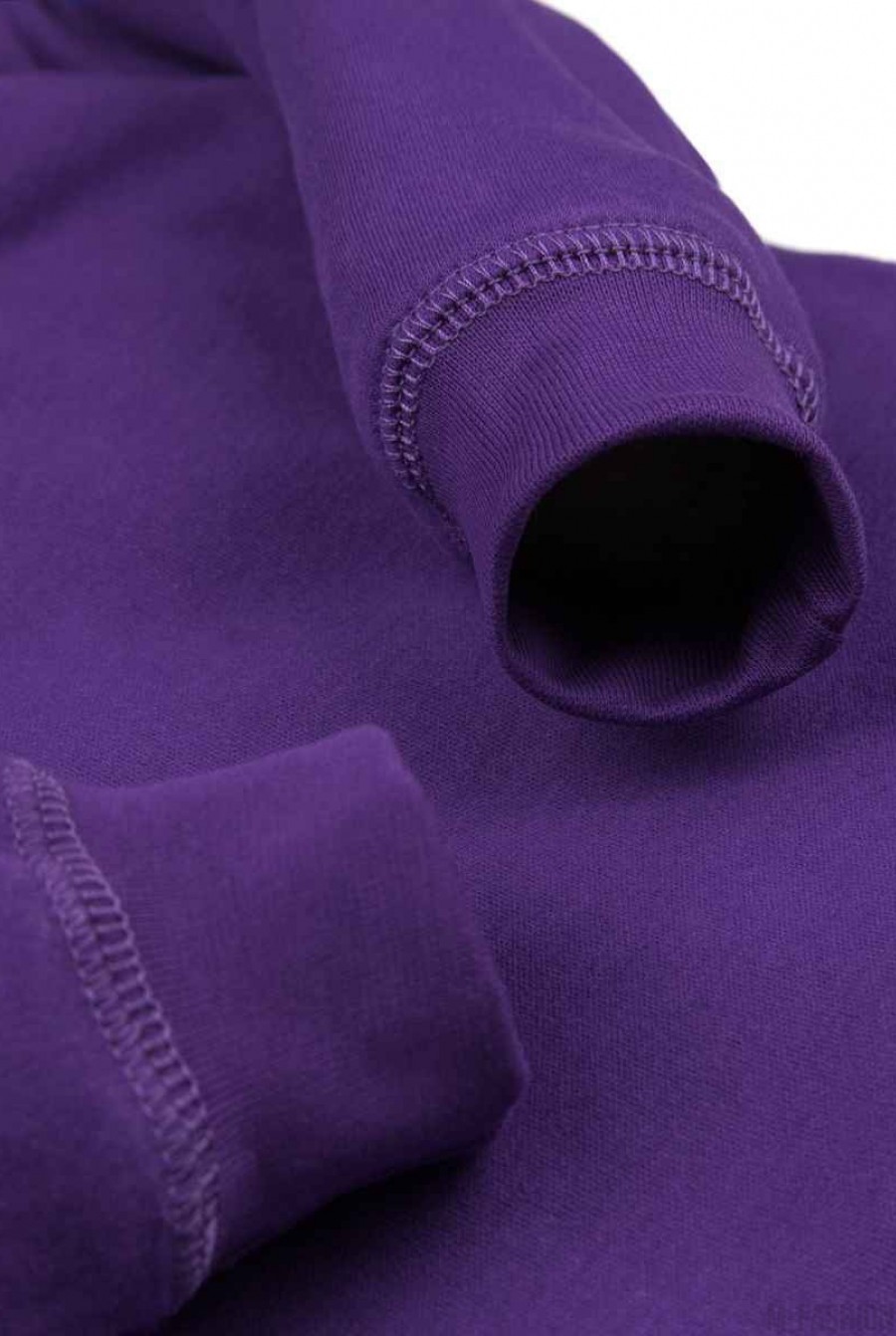 Хлопковая фиолетовая кофта с принтом- Фото 5