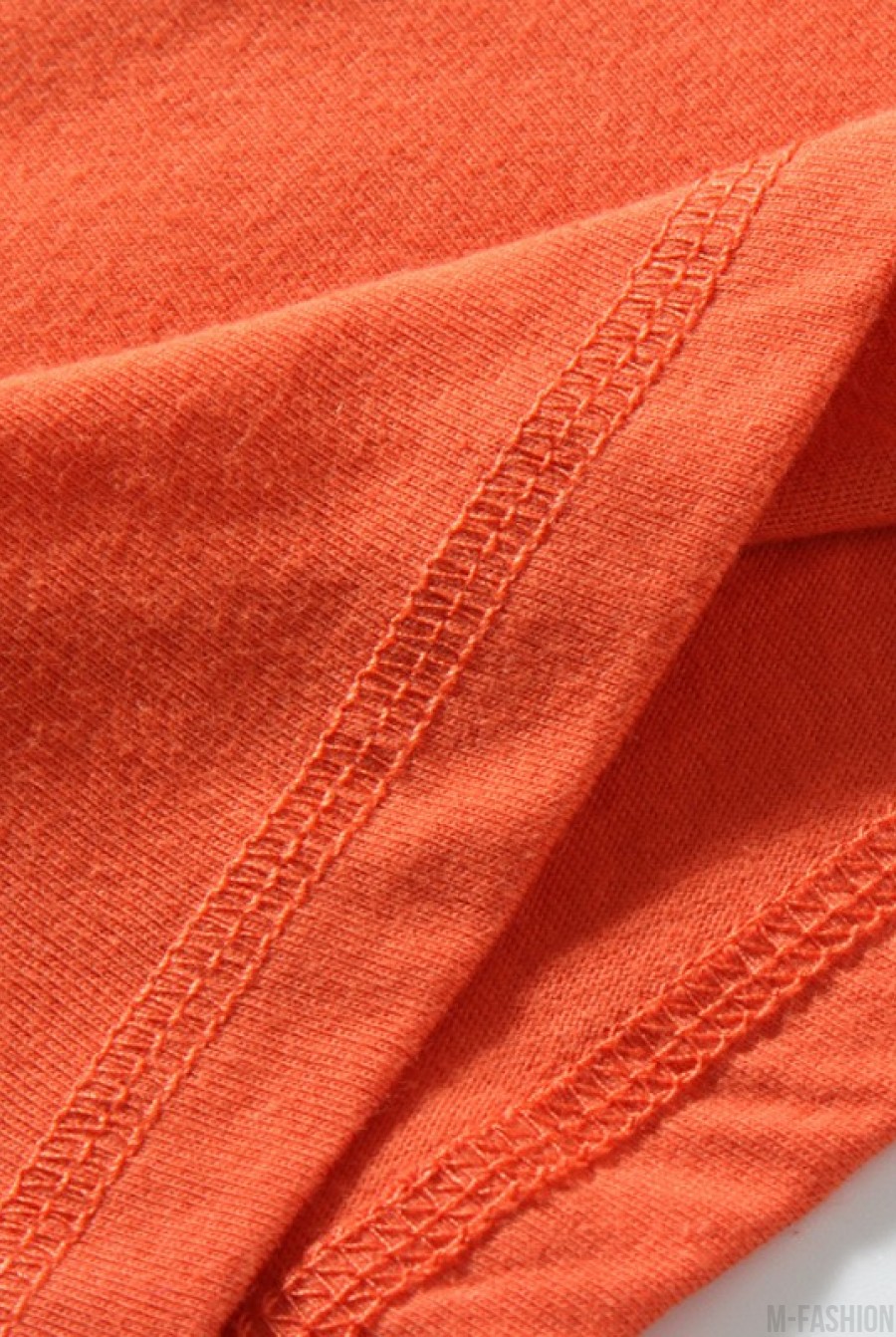 Оранжевая хлопковая кофта с аппликацией- Фото 5