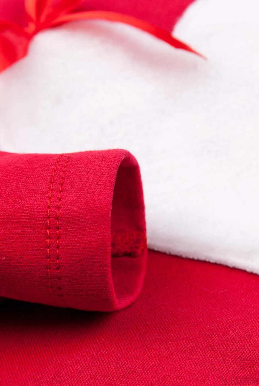 Красная хлопковая кофта с высоким горлом, аппликацией на спине и с возможностью индивидуальной печати имени на принте- Фото 4