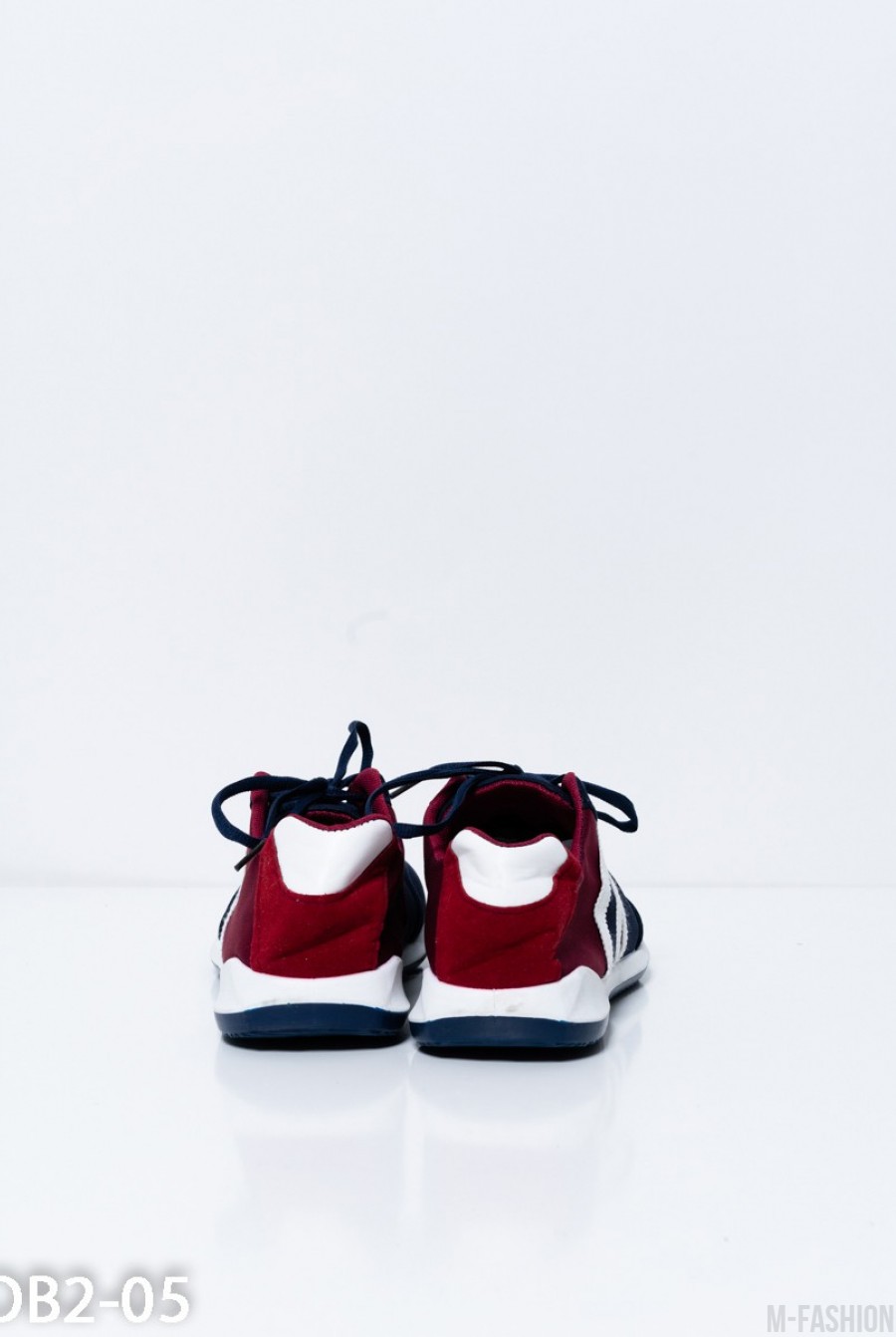 Сине-бордовые мужские кроссовки с вставками- Фото 4