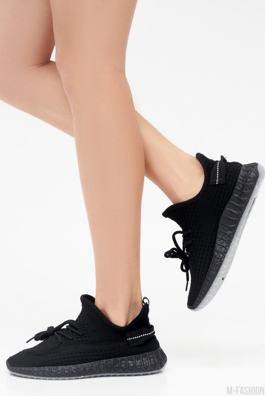 Черные текстильные кроссовки для фитнеса- Фото 2