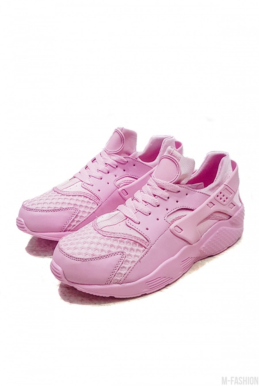 Розовые однотонные спортивные кроссовки - Фото 1