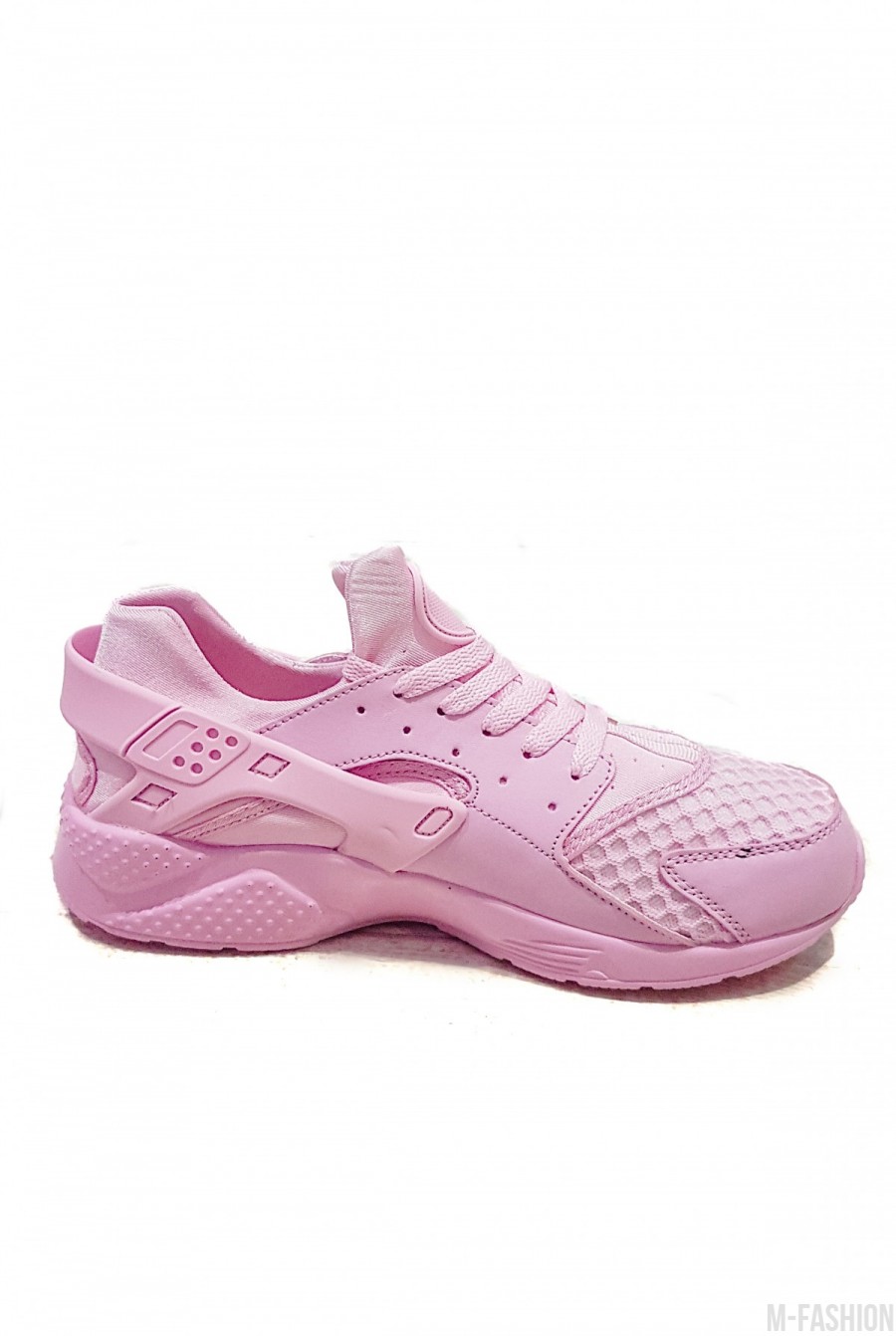 Розовые однотонные спортивные кроссовки- Фото 3