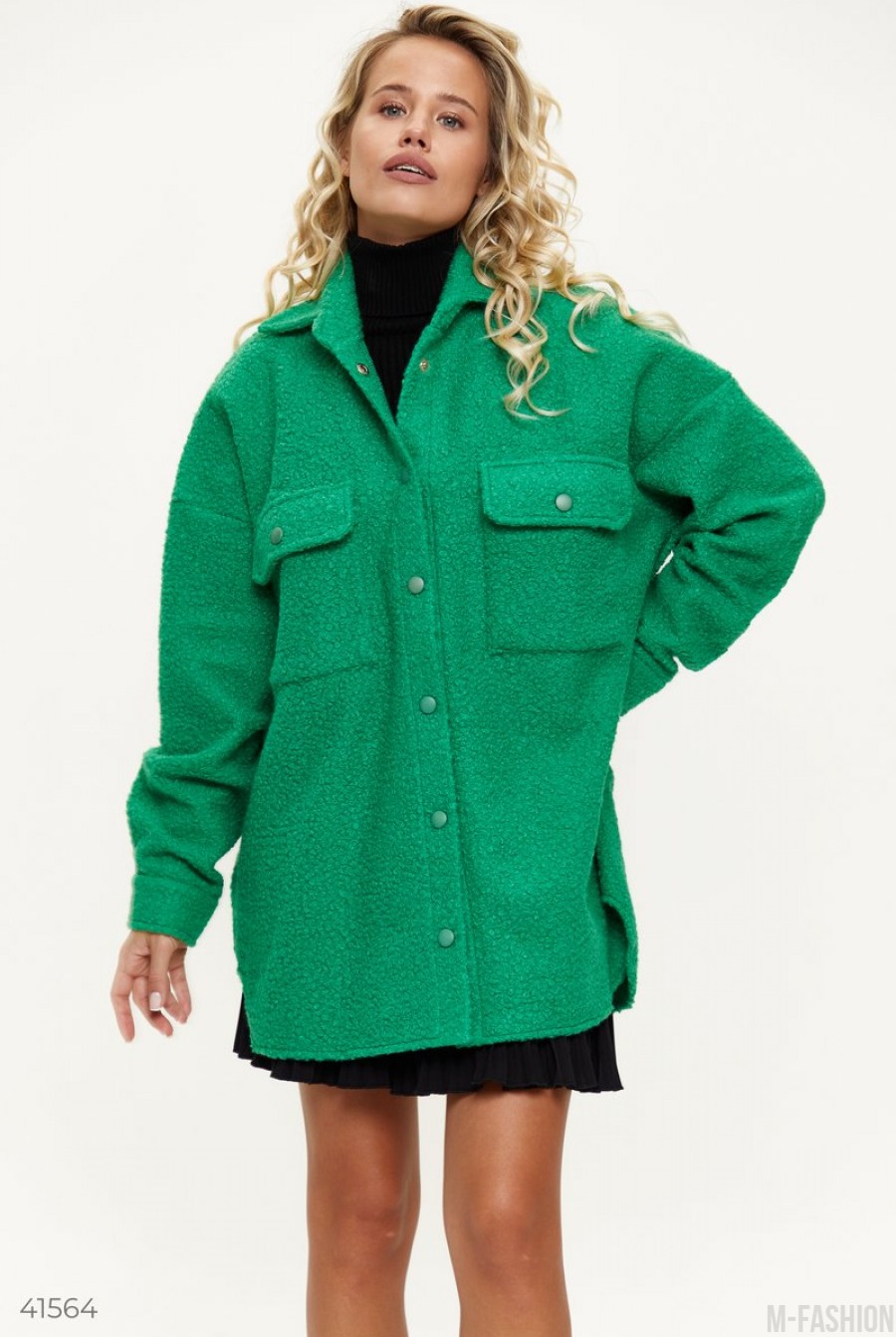 Зеленая куртка-рубашка- Фото 7