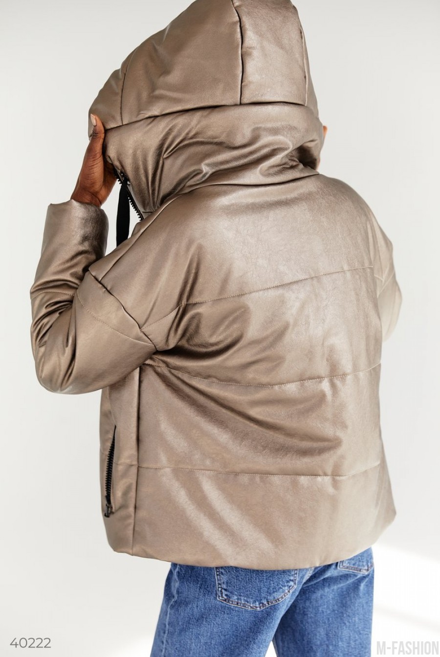 Бронзовая куртка из эко-кожи- Фото 6