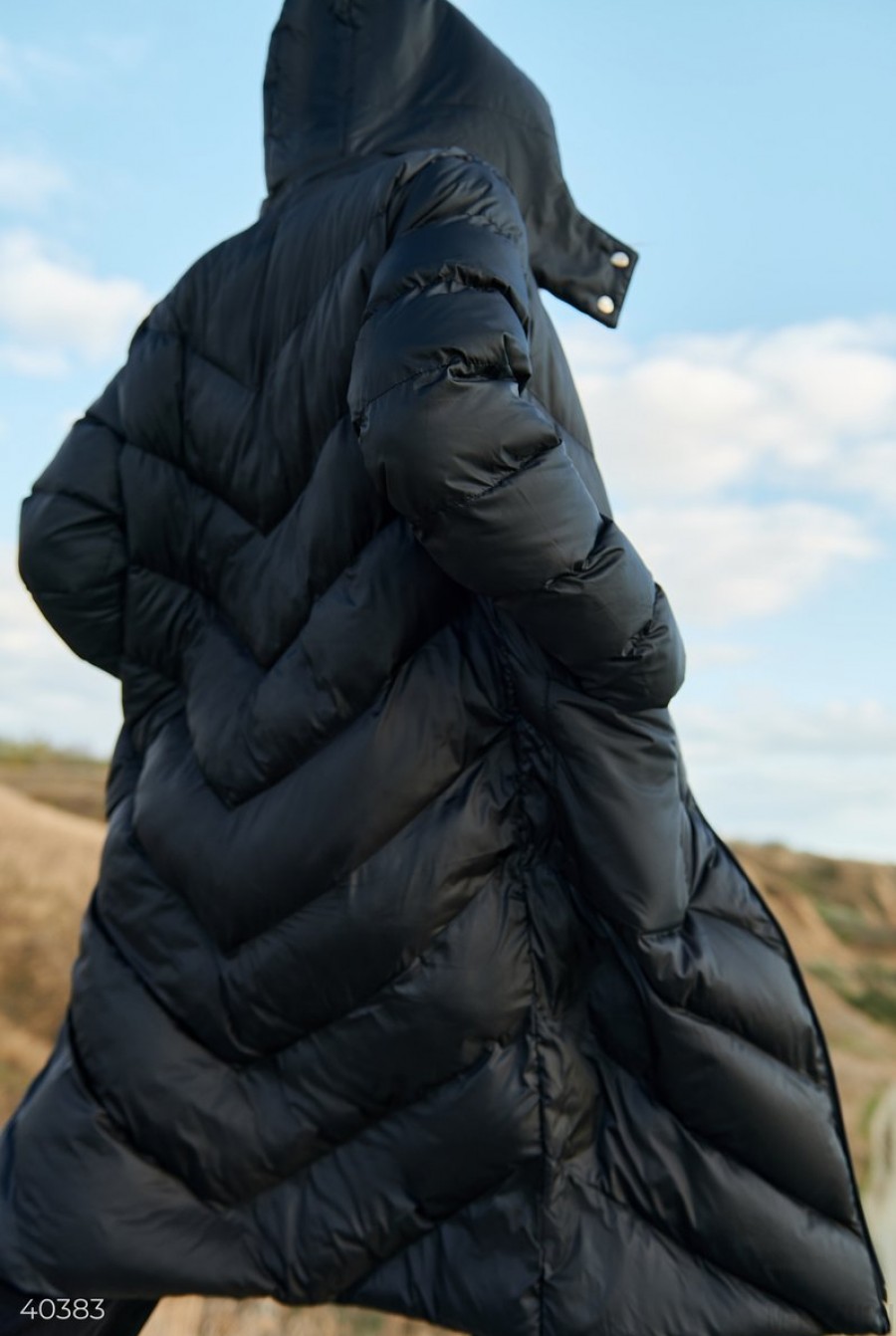 Черная куртка с капюшоном- Фото 6