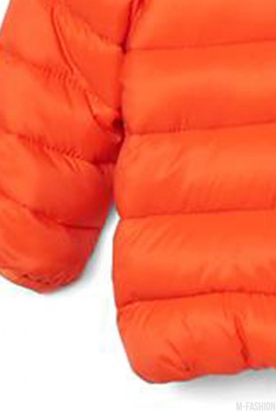 Оранжевая демисезонная куртка на молнии с капюшоном- Фото 3