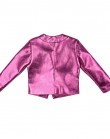 Розовая куртка из эко-кожи на молнии цвета "розовый металлик"