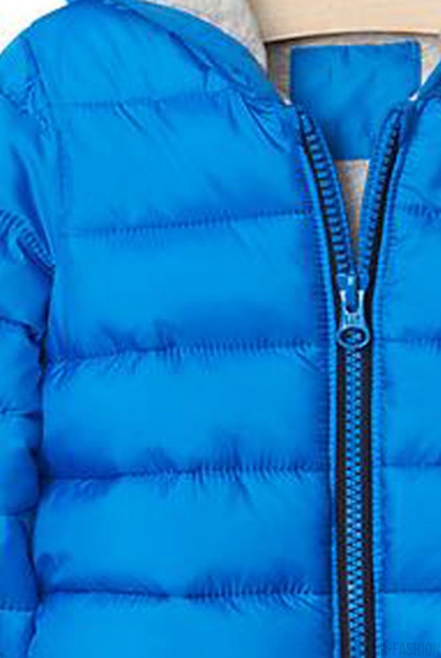 Синяя демисезонная куртка на хлопковой подкладке- Фото 3