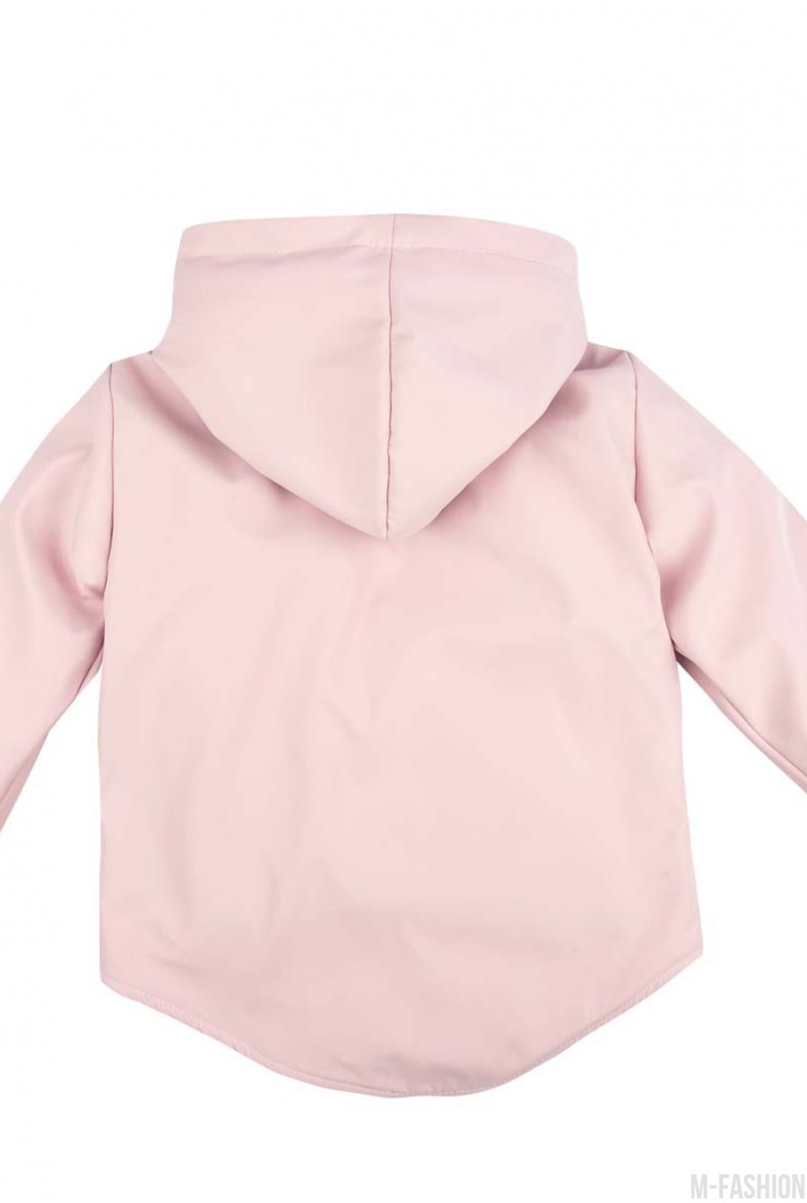 Розовая куртка-парка с капюшоном и карманами- Фото 4