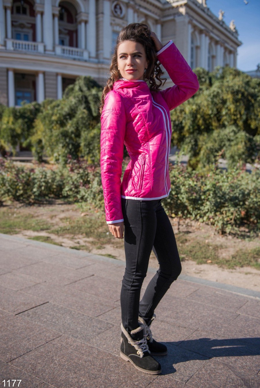 Ярко-розовая демисезонная куртка- Фото 2