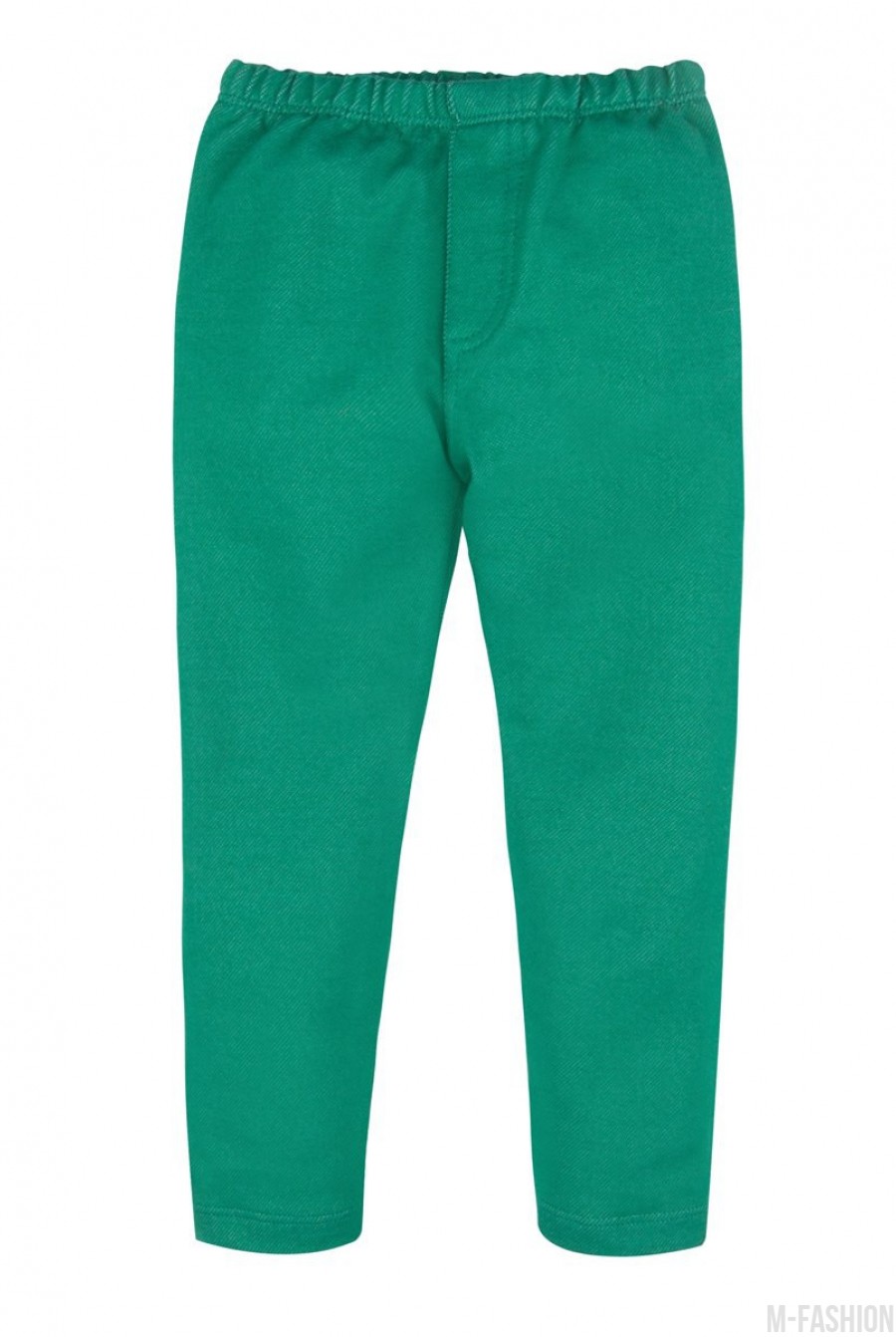 Зеленые джинсовые леггинсы на резинке - Фото 1